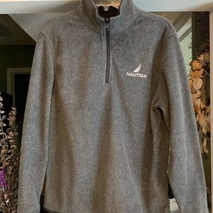 Nautica Small half zip fleece pull over jacket/shirt. Medium weight. Dark gray